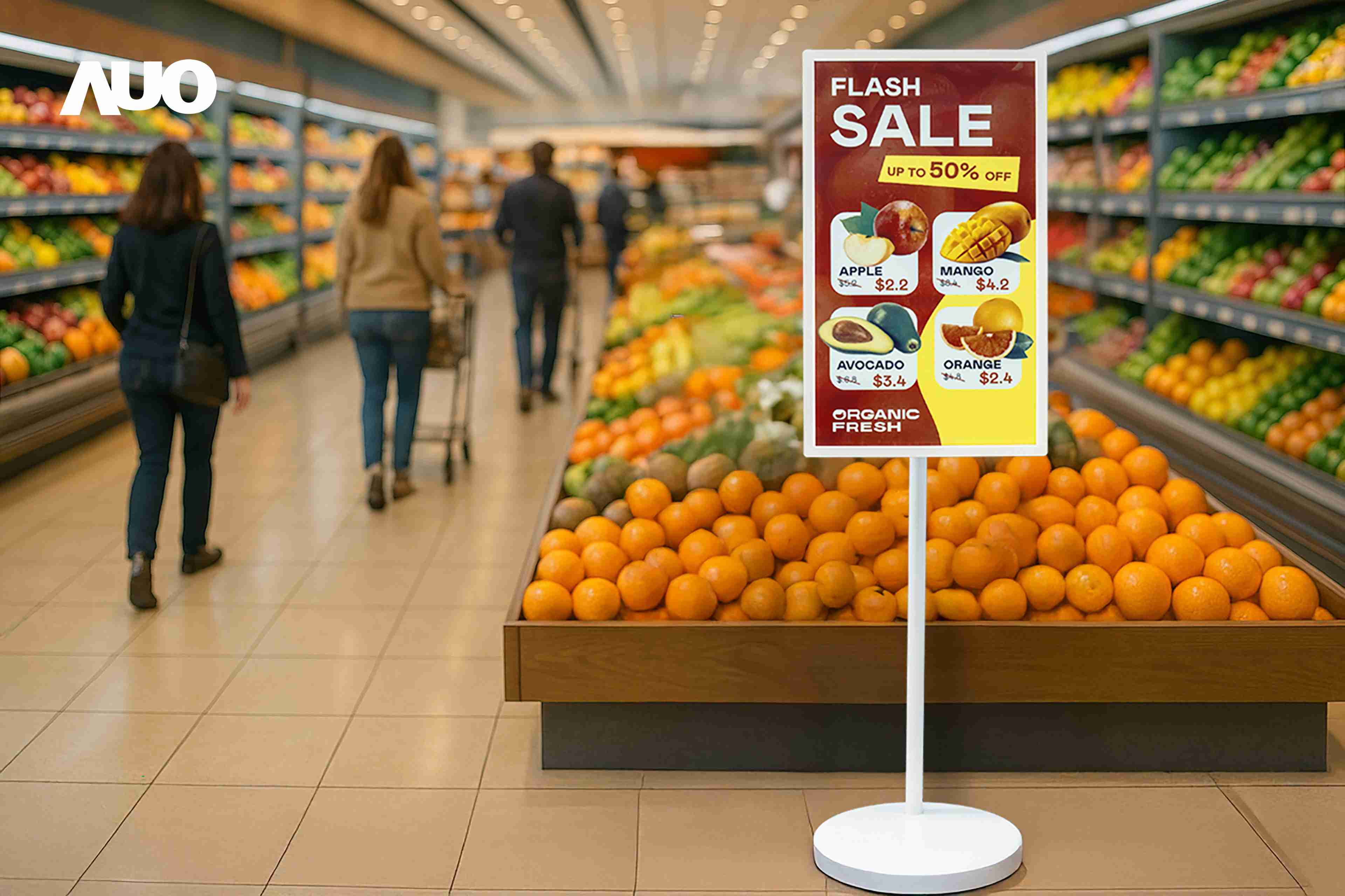 达擎首亮相低功耗、、、全彩的〝aecoPost电子纸解决方案〞，，仅在更新画面时需要微量的电力驱动，，，，无需布建电线的便捷设计，，使其可灵活应用、、、随意置放，，并可透过云端或行动装置app，，轻松管理及排程广告内容，，，晋升店头营销利器。。。。